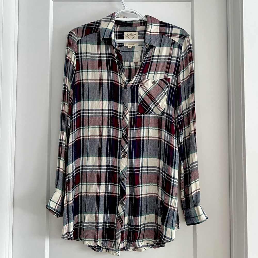 LA Hearts Plaid Shirt